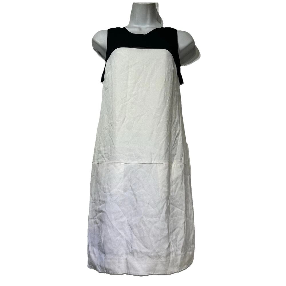 Poleci black white sleeveless crinkle textured dress Size 0
